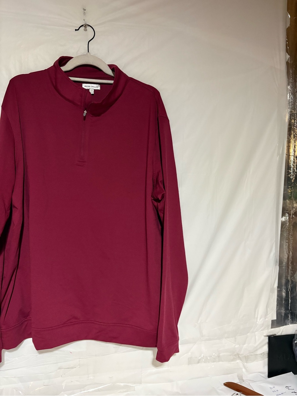 Peter Millar Men's Wine Zip-Up Pullover - Picture 2 of 11